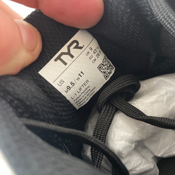 TYR L-1 Lifter Unisex M 9.5 W 11 Powerlifting Shoes Cream Black - Picture 9 of 9